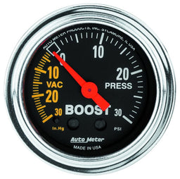 AUTOMETER 2-1/16", Full Sweep Mechanical, 30 In. Hg.-Vac/30 psi Traditional Chrome Series Boost/Vacuum Gauge AU2403 Autofit