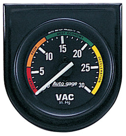 AUTOMETER 2-1/16", Full Sweep Mechanical, Individual Console, 30 In. Hg. Auto gage Series Vacuum Gauge AU2337 Autofit