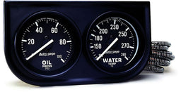 AUTOMETER 2-1/16", Full Sweep Mechanical, Oil Pressure, Water Temperature, Auto gage Two-Gauge Console AU2392 Autofit
