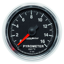 AUTOMETER 2-1/16", In-Dash, Full Sweep Electric, 0 - 1600°F GS Series Pyrometer Gauge AU3844 Autofit