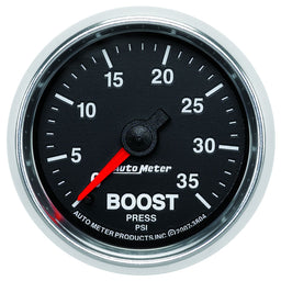 AUTOMETER 2-1/16", In-Dash, Full Sweep Mechanical, 0-35 psi GS Series Boost Gauge AU3804 Autofit