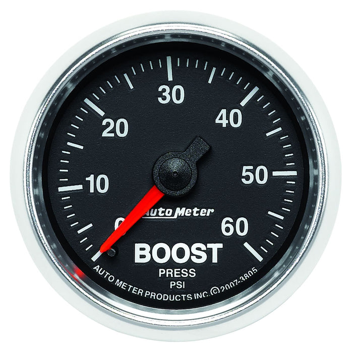 AUTOMETER 2-1/16", In-Dash, Full Sweep Mechanical, 0-60 psi GS Series Boost Gauge AU3805 Autofit