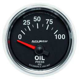 AUTOMETER 2-1/16", In-Dash, Short Sweep Electric, 0 - 100 psi. GS Series Oil Pressure Gauge AU3827 Autofit