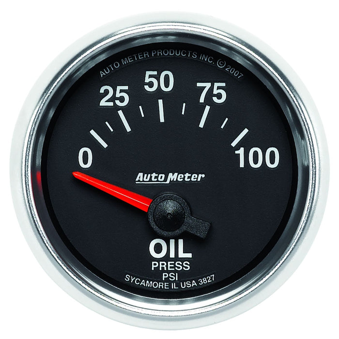 AUTOMETER 2-1/16", In-Dash, Short Sweep Electric, 0 - 100 psi. GS Series Oil Pressure Gauge AU3827 Autofit