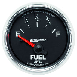 AUTOMETER 2-1/16", In-Dash, Short Sweep Electric, 240 ohms Empty/33 ohms Full GS Series Fuel Level Gauge AU3816 Autofit