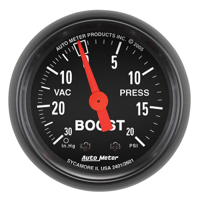 AUTOMETER 2-1/16", Mechanical, 30 In Hg./ 20 psi Z-Series Boost/Vacuum Gauge AU2601 Autofit