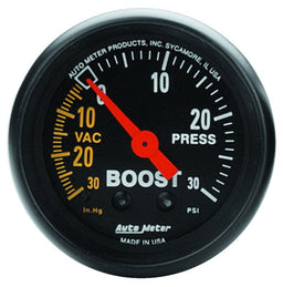 AUTOMETER 2-1/16", Mechanical, 30 In Hg./ 30 psi Z-Series Boost/Vacuum Gauge AU2614 Autofit