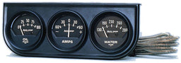 AUTOMETER 2-1/16", Mechanical, Oil Pressure, Water Temperature, Ammeter Auto gage Three-Gauge Console AU2347 Autofit