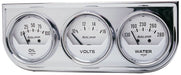 AUTOMETER 2-1/16", Mechanical, White Dial, Oil Pressure, Water Temperature, Vol Auto gage Three-Gauge Chrome Console AU2325 Autofit