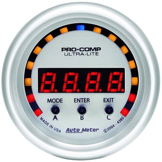 AUTOMETER 2-1/16", Performance Meter, Timer, Accelerometer, 0-60, Quarter Mile, Ultra-Lite Series D-Pic Meter AU4380 Autofit