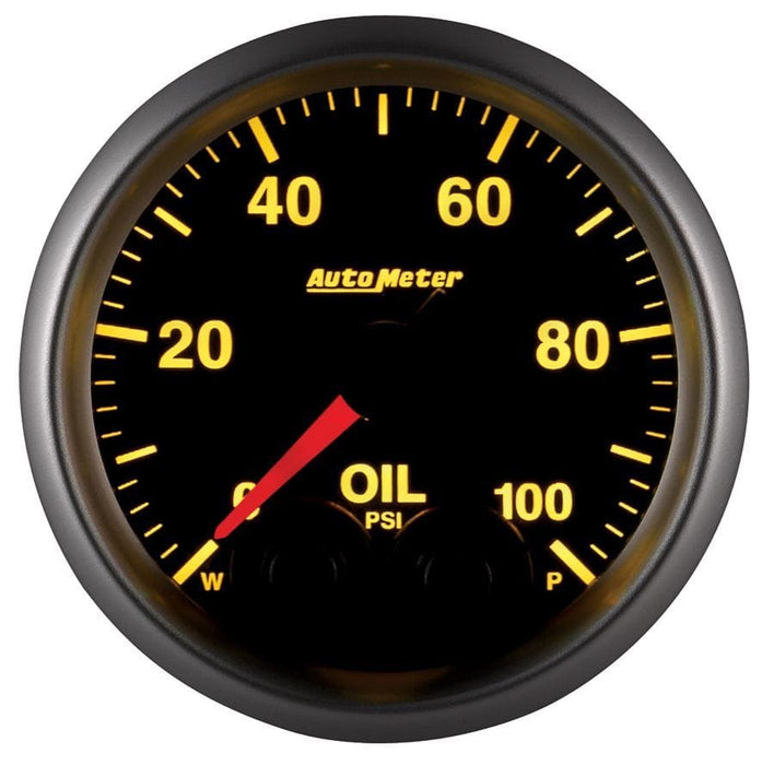 AUTOMETER 2-1/16", Programmable Warning Function, 0-100 psi Elite Series Oil Pressure Gauge AU5652 Autofit