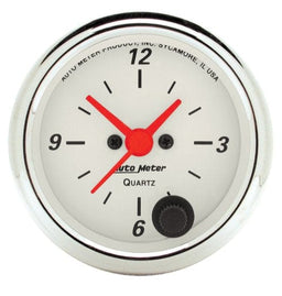 AUTOMETER 2-1/16", Quartz Movement w/Second Hand Arctic White Series Clock AU1385 Autofit