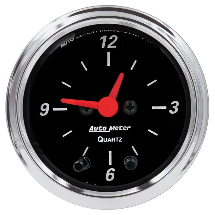 AUTOMETER 2-1/16", Quartz Movement w/Second Hand Designer Black Series Clock AU1484 Autofit