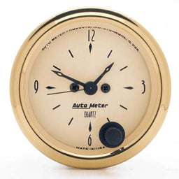 AUTOMETER 2-1/16", Quartz Movement w/Second Hand Golden Oldies Series Clock AU1586 Autofit