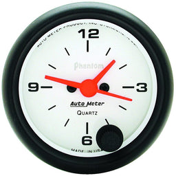 AUTOMETER 2-1/16", Quartz Movement with Second Hand Phantom Series Clock AU5785 Autofit