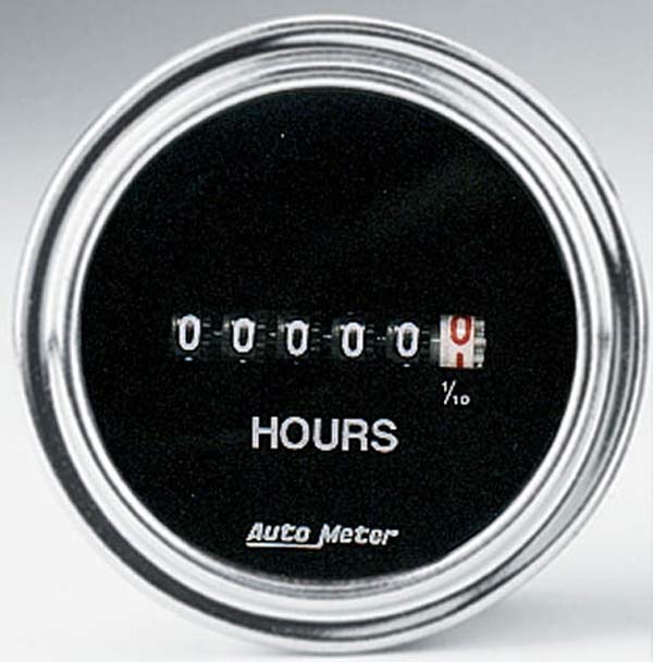 AUTOMETER 2-1/16", Range: 8-32 Volts DC Input Traditional Chrome Series Hour Meter Gauge AU2587 Autofit