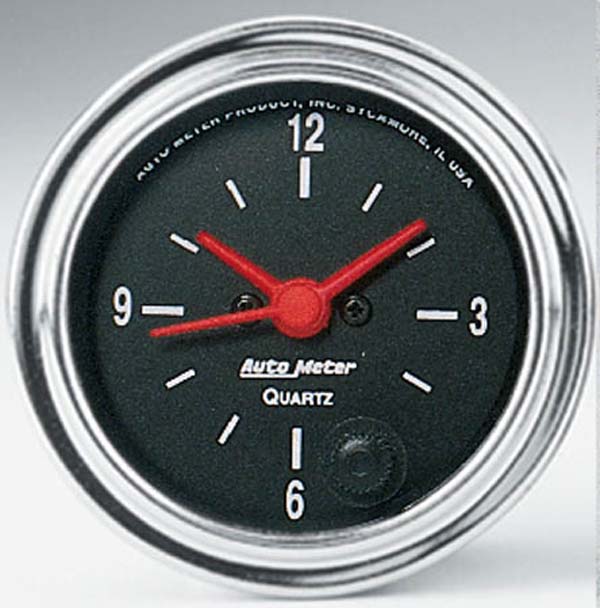 AUTOMETER 2-1/16", Range: Quartz w/Second Hand Traditional Chrome Series Clock AU2585 Autofit