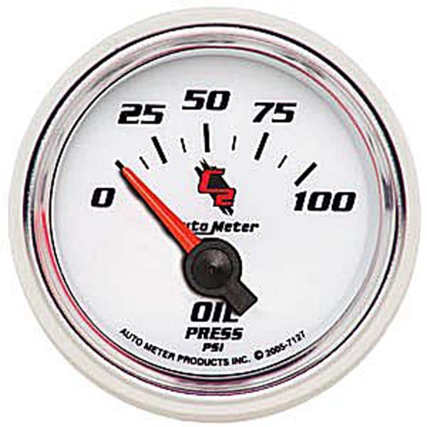 AUTOMETER 2-1/16", Short Sweep Electric, 0-100 psi C2 Series Oil Pressure Gauge AU7127 Autofit
