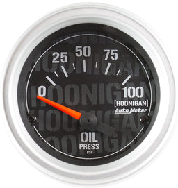AUTOMETER 2-1/16", Short Sweep Electric, 0-100 psi Hoonigan Series Oil Pressure Gauge AU4327-09000 Autofit