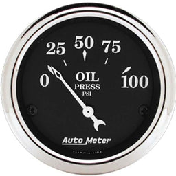 AUTOMETER 2-1/16", Short Sweep Electric, 0-100 psi Old Tyme Black Series Oil Pressure Gauge AU1727 Autofit