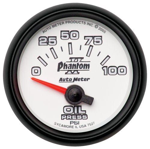 AUTOMETER 2-1/16", Short Sweep Electric, 0-100 psi Phantom II Series Oil Pressure Gauge AU7527 Autofit
