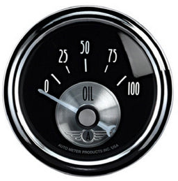 AUTOMETER 2-1/16", Short Sweep Electric 0-100 psi Prestige Series - Black Diamond Oil Pressure Gauge AU2028 Autofit