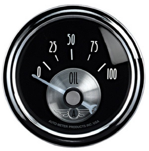 AUTOMETER 2-1/16", Short Sweep Electric 0-100 psi Prestige Series - Black Diamond Oil Pressure Gauge AU2028 Autofit