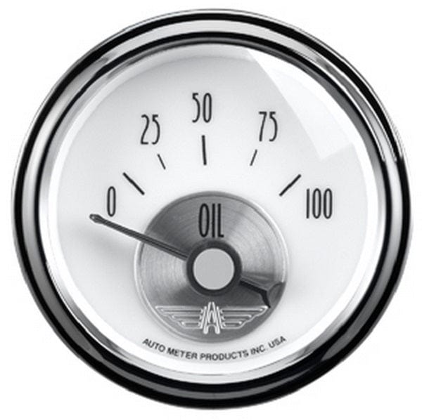 AUTOMETER 2-1/16", Short Sweep Electric 0-100 psi Prestige Series - Pearl Oil Pressure Gauge AU2026 Autofit
