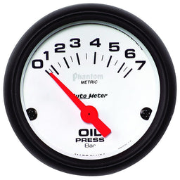 AUTOMETER 2-1/16", Short Sweep Electric, 0-7 bar Phantom Series Oil Pressure Gauge AU5727-M Autofit
