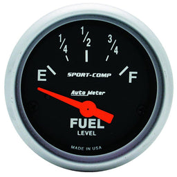 AUTOMETER 2-1/16", Short Sweep Electric, 0 ohms Empty/30 ohms Full Sport-Comp Series Fuel Level Gauge AU3317 Autofit