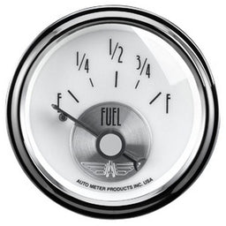 AUTOMETER 2-1/16", Short Sweep Electric, 0E-90F ohm Prestige Series - Pearl Fuel Level Gauge AU2015 Autofit