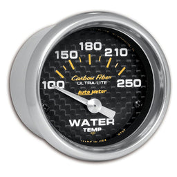 AUTOMETER 2-1/16", Short Sweep Electric, 100-250°F Carbon Fiber Series Water Temperature Gauge AU4737 Autofit