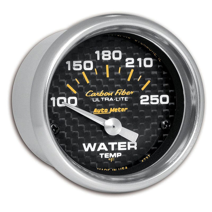 AUTOMETER 2-1/16", Short Sweep Electric, 100-250°F Carbon Fiber Series Water Temperature Gauge AU4737 Autofit