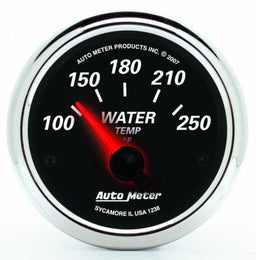 AUTOMETER 2-1/16", Short Sweep Electric, 100-250°F Designer Black II Water Temperature Gauge AU1238 Autofit