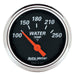 AUTOMETER 2-1/16", Short Sweep Electric, 100-250°F Designer Black Series Water Temperature Gauge AU1436 Autofit