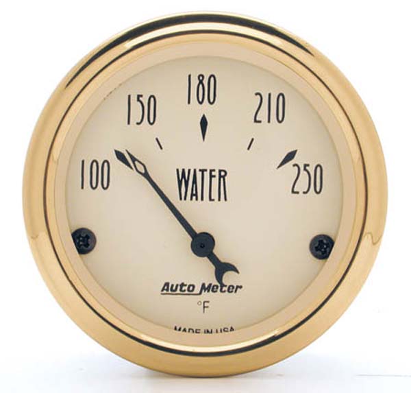 AUTOMETER 2-1/16", Short Sweep Electric, 100-250°F Golden Oldies Series Water Temperature Gauge AU1538 Autofit