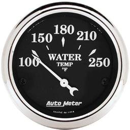 AUTOMETER 2-1/16", Short Sweep Electric, 100-250°F Old Tyme Black Series Water Temperature Gauge AU1737 Autofit