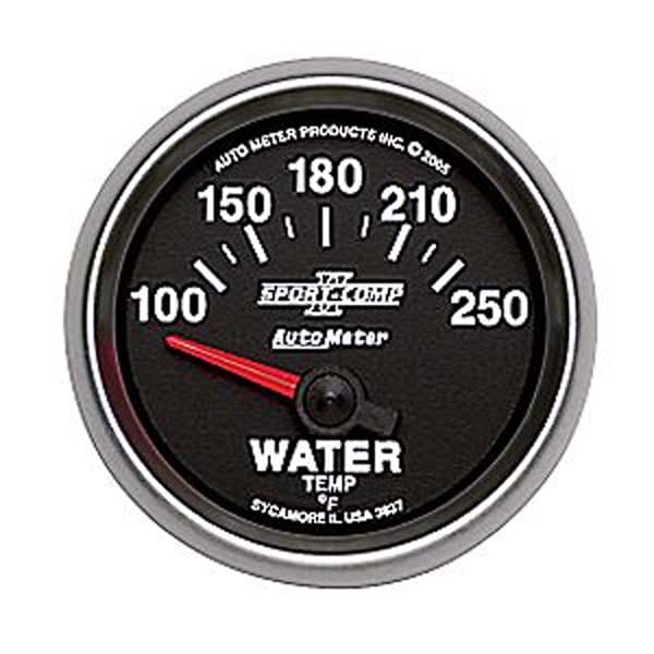 AUTOMETER 2-1/16", Short Sweep Electric, 100-250°F Sport-Comp II Water Temperature Gauge AU3637 Autofit