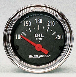 AUTOMETER 2-1/16", Short Sweep Electric, 100-250°F Traditional Chrome Series Oil Temperature Gauge AU2542 Autofit
