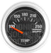 AUTOMETER 2-1/16", Short Sweep Electric, 100-250Â°F Hoonigan Series Water Temperature Gauge AU4337-09000 Autofit