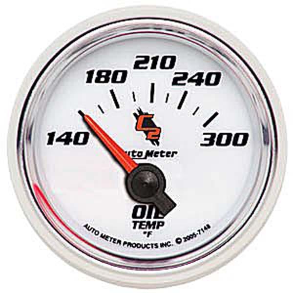 AUTOMETER 2-1/16", Short Sweep Electric, 140-300°F C2 Series Oil Temperature Gauge AU7148 Autofit