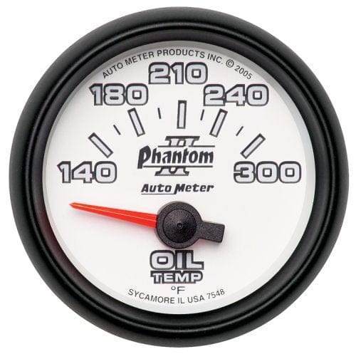 AUTOMETER 2-1/16", Short Sweep Electric, 140-300°F Phantom II Series Oil Temperature Gauge AU7548 Autofit