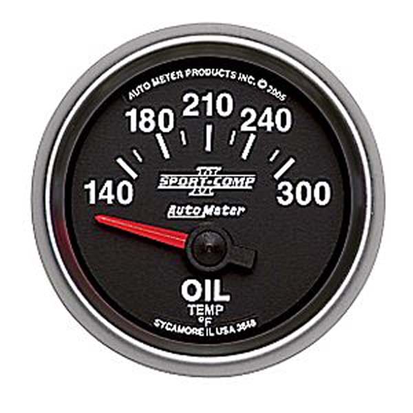AUTOMETER 2-1/16", Short Sweep Electric, 140-300°F Sport-Comp II Oil Temperature Gauge AU3648 Autofit