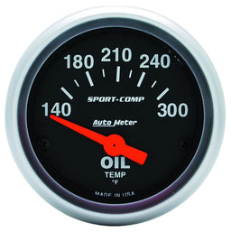 AUTOMETER 2-1/16", Short Sweep Electric, 140-300°F Sport-Comp Series Oil Temperature Gauge AU3348 Autofit