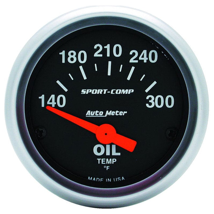 AUTOMETER 2-1/16", Short Sweep Electric, 140-300°F Sport-Comp Series Oil Temperature Gauge AU3348 Autofit