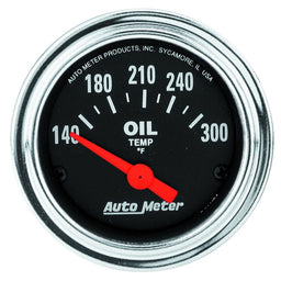 AUTOMETER 2-1/16", Short Sweep Electric, 140-300°F Traditional Chrome Series Oil Temperature Gauge AU2543 Autofit