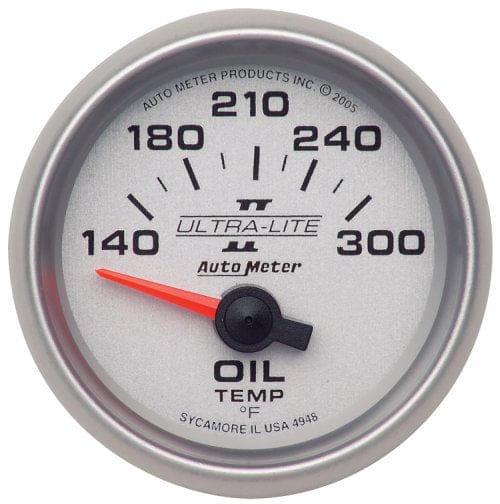 AUTOMETER 2-1/16", Short Sweep Electric, 140-300°F Ultra-Lite II Series Oil Temperature Gauge AU4948 Autofit