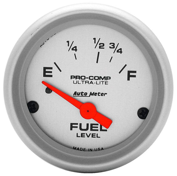AUTOMETER 2-1/16", Short Sweep Electric, 16 ohms Empty/158 ohms Full Ultra-Lite Series Fuel Level Gauge AU4318 Autofit