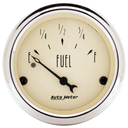 AUTOMETER 2-1/16", Short Sweep Electric, 240 ohms Empty/33 ohms Full Antique Beige Series Fuel Level Gauge AU1817 Autofit