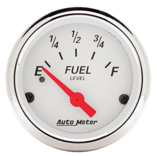 AUTOMETER 2-1/16", Short Sweep Electric, 240 ohms Empty/33 ohms Full Arctic White Series Fuel Level Gauge AU1317 Autofit